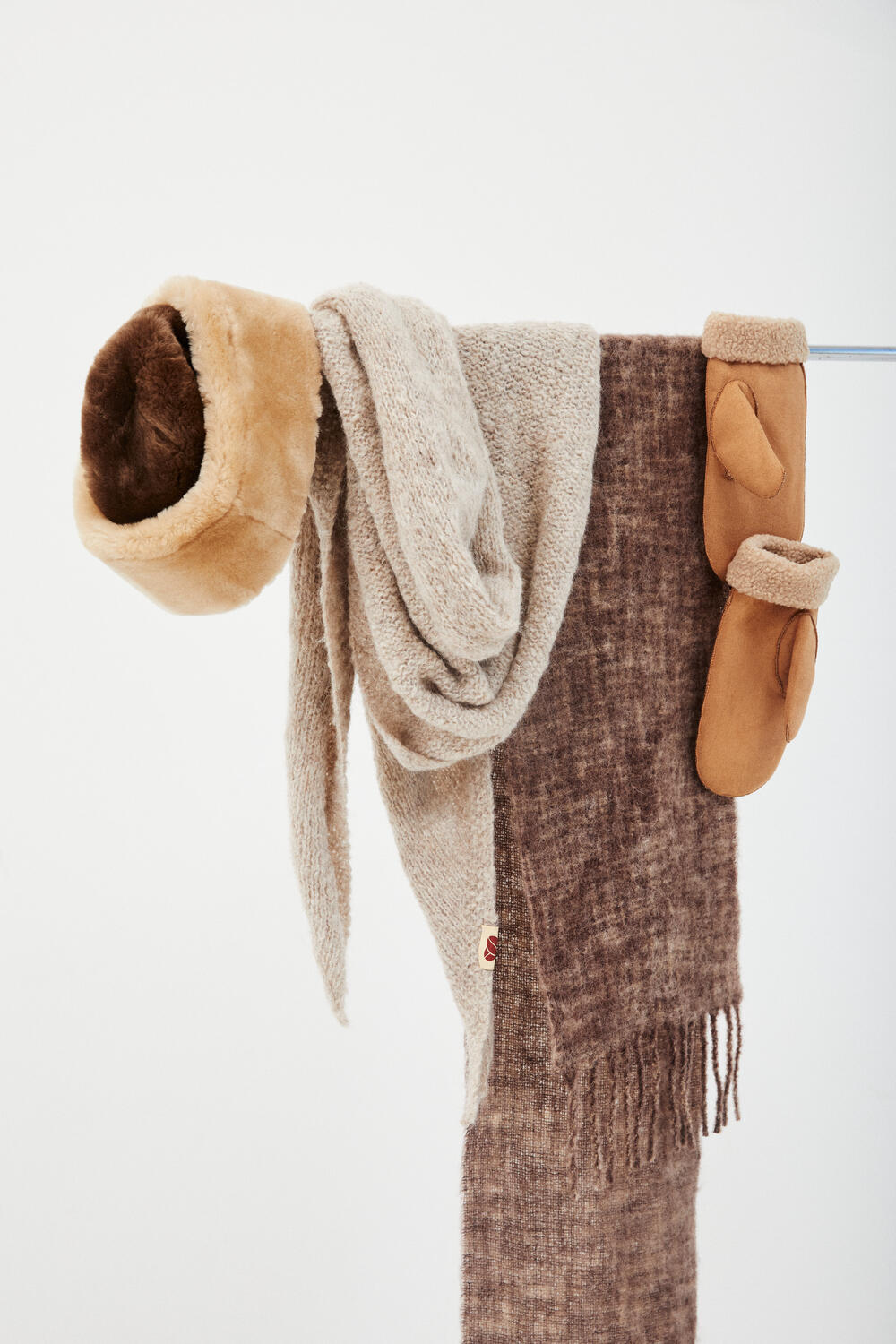 Spacia halstørklæde - Rain Drum Brown